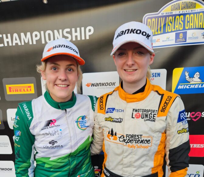 Aoife Raftery is the leading lady driver after day one at Rally Islas Canarias