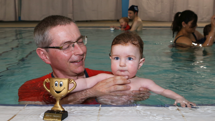 10 month old Galway Baby is honoured at 2024 Water Babies Little Heroes Awards