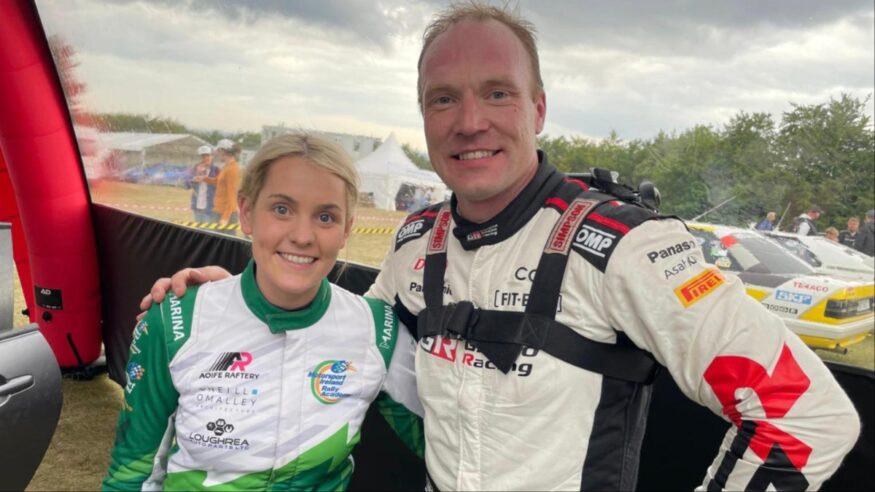 Aoife Raftery drives Craig Breen’s Peugeot 208 T16 at Goodwood Festival of Speed